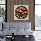 KAAYEE Wooden Puzzles for Adults, 3D Vision Mechanical Dragon Wooden Jigsaw Puzzles Unique Shape Advanced Wood Puzzle Adult, Birthday Fathers Family Game (S-8.5 * 8.4in-100pcs)