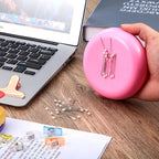 Waydress 2 Pieces Magnetic Pin Holder Sewing Pincushion Round Paper Clip Holder Magnetic Cushion Sewing Pin Push Hairclip Storage Case Needle Cushion for Sewing DIY Project(Blue, Pink)