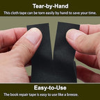 Cloth Bookbinding Repair Tape Matte Book Repair Tape 2 Inch by 33 Feet Self Adhesive Non Reflective Cloth Tape for Old Books Antique Books Daily Supplies (Black)