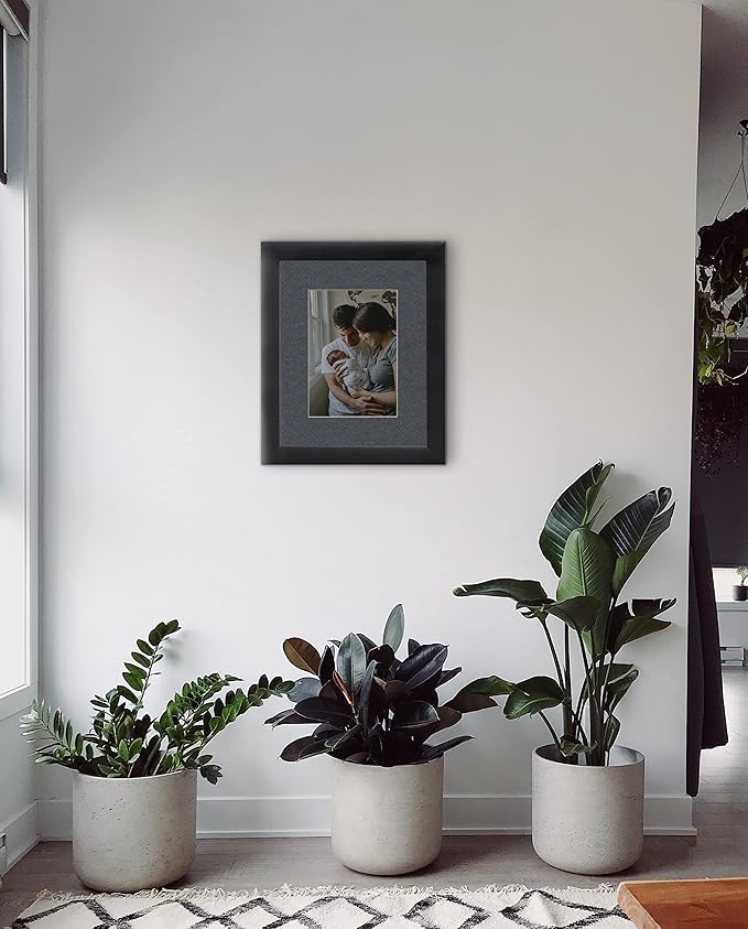 Craig Frames B573 Pre-Cut Mat Board for 8x8 Print, 12x12, Graphite Black