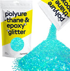 Hemway Polyurethane & Epoxy Resin Glitter 100g / 3.5oz Metallic Crystal Flake Additive for Flooring Jewelry Tumblers Glass Pigment - Extra Chunky (1/24" 0.040" 1mm) - Fluorescent Blue