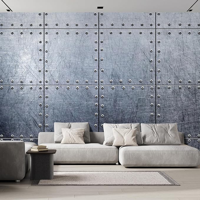wall26 Wall Sticker/Wall Mural Metal Background, Not Peel and Stick, Non-Woven Wallpaper Decorative for Bedroom, Living Room, Office - 108x144 inches