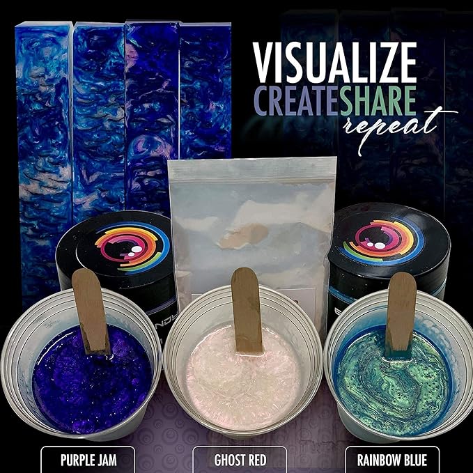Eye Candy Mica Powder Pigment “Rainbow Blue” (50g) Multipurpose DIY Arts and Crafts Additive | Woodworking, Epoxy, Resin,Natural Bath Bombs, Paint, Soap, Nail Polish, Lip Balm