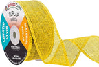 Mandala Crafts Yellow Burlap Ribbon 1.5 Inches Wide Jute Ribbons for Crafts - 20 Yds Roll Rustic Burlap Wrap Trim Ribbons for Wreaths Bows Wedding Party Decoration
