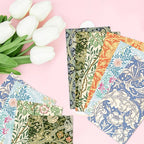 120PCS William Morris Floral Paper Napkins - 6 Vintage Wildflower Disposable Hand Towels for Bathroom, Dinner, Picnic, Wedding | 4.5"x8" | Disposable Napkins for Daily Use, Family Gatherings