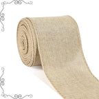 Burlap Ribbon Wired, Farmhouse Rustic Ribbon for Gifts Wrapping DIY Crafts Floral Bows Wreath Making Party Supplies Holiday Home Decoration, 2.5 Inch x 10 Yards