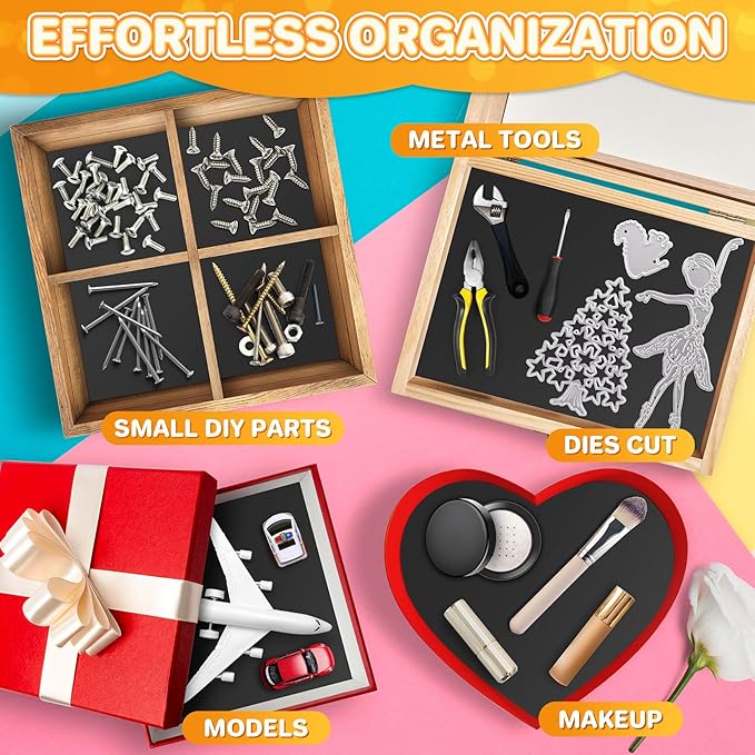 FINDMAG Magnetic Sheets, Flexible Magnets with Superior Adhesive Backing, Cut & Customize Magnet Sheet Set for Creating Magnetic Photo, Crafting, Organizing, and DIY Projects - 4 Pack (8" x 10")