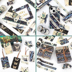 14 Rolls Washi Tape Set - Gold Foil Green Fairy Decorative Masking Tape Butterfly, Fairy, Star, Magic, Adhesive Tape for Bullet Journal,DIY Craft,Scrapbooking Supplies,Gift Wrapping