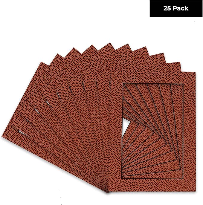 Pack of 25 Acid Free 11x14 Mats Bevel Cut for 8.5x11 Photos - Football Texture Precut Matboards For Pictures, Photos, Framing - 4-ply Thickness