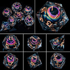 ARUOHHA DND Dragon Eye Dice Liquid Core Resin Sharp Edged Dice Set with Gift Box, RPG Role Playing Game Polyhedral Handmade D and D Dice D20 D12 D10 D8 D6 D4
