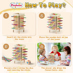 Montessori Game Wooden Board Game, Multiplayer for Kids 4-8, Math Educational, Fine Motor Skill Toy for Girls Boys, Classic Fun Games for Age 3 4 5 6 7 8 Girls Boys Gifts (Regular)