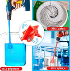 12 Pieces Epoxy Mixer Attachment for Drill Helix Paint Mixer Reusable Paint Stirrers Drill Attachment for Resin for Jewelry Resin Casting Molds (Red, Blue)