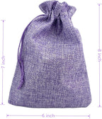 Palmhomee Pack of 25 Burlap Gift Bags with Drawstring Linen Jewelry Pouches Wedding Hessian Jute Bags for Birthday and Treat Pouches Party Wedding Favors Gift (6x8 Inch, Lavender)
