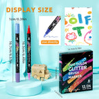24 Colors Dual-tip Watercolor Markers, 12 Pack Glitter Brush Markers, Water-based Ink Sparkle Pen,Glitter Paint Pens for Adults Coloring,DIY Crafts,Doodle Writing, Art Crafts Gifts