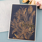BAOFALI 3D Embossing Folder for Card Making,Lily Flowers Clear Plastic Texture Fades Embossing Folder Template for Scrapbooking and Other Paper Craft Album Stamps DIY Decoration 6.3" L x 4.5" W
