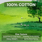 Funto Watercolor Journal 2-Pack, 3.9x3.9, 44 Pages Each,Hot-Pressed 100% Cotton, PU Leather Green Hard Cover, Art Supplies for Mixed Media
