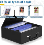110+ Magnetic Card Holder Card Deck Case, Leather Magnetic Closure Commander Card Portable Storage Box Card Holders Fit for Baseball Cards, Sports Cards, MTG, Game Card Standard Cards