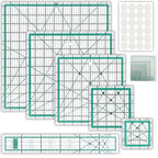 6 Pcs Quilting Rulers and Templates, Quilt Ruler, Acrylic Square Ruler, with Silicone Non-Slip Mat and Storage Bag (3.5"x3.5", 5"x5", 8"x8", 10"x10", 12.5"x12.5", 2"x12")