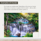 AFZEVEB-Green Waterfall Nature Landscape Wallpaper Wall murals for Kids Room 136"x96"(Not Peel and Stick)