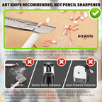 KALOUR White Charcoal Pencils Drawing Set, Professional 6 Pieces White Sketch Pencils for Drawing, Sketching, Shading, Blending, Chalk for Beginners & Artists
