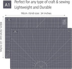 Headley Tools Thickened 24 x 36 Inch Self Healing Cutting Mat, Durable A1 Double Sided 5-Layer Craft Cutting Board for Fabric, Quilting, Sewing, Hobby, Scrapbooking, Arts and Crafts Project, Dark Gray