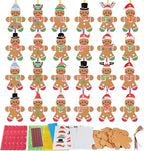 Fennoral 24 Pack Gingerbread Man Craft for Kids Make You Own Gingerbread Man Foam Stickers Ornament DIY Arts and Crafts for Kids Girls Boys Chirstmas Party Supplies Christmas Tree Decoration
