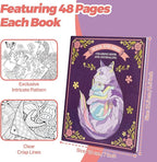 CONDA Coloring Book, 7.1 x 8.5 inches, 2 Books with Mindfulness Quotes, 96 Different Beautiful Patterns, Adult Coloring Book for Relaxation, Inspirational Books for Women Men