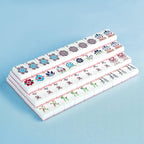 American Mahjong Tile Set,166 Tiles White Pink Acrylic Carving Tiles,Mahjong Game Set with Portable Travel case(Racks Not Included)