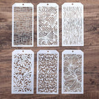DIY Decorative Stencil Template for Scrapbooking Painting on Wall Furniture Crafts,Set of 6 (Tree Grain)