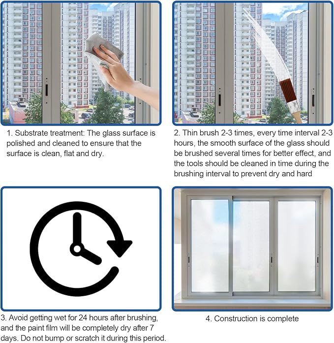 Door and Window Shading Frosted Glass Paint, Frosted Glass Spray Paint, Frost Spray Paint for Glass, Frosted Glass Paint Door Window Shading Frosted Glass Paint Matte Hazy Frost (1Pcs)