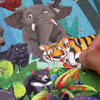 Think2Master Colorful Rainforest Jungle Zoo Animals 500 pieces Large Format Jigsaw Puzzle for kids 12+, teens, adults & families. Great gift for stimulating learning about animals. Size: 26.8” X 18.9”