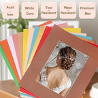 uxcell 10Pcs Picture Mats, 8 x 10 Mat Board Center for 5 x 7 Pictures Acid Free White Core Bevel Cut Frame Mattes for Display Art Measuring, Red
