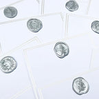 UNIQOOO Mailable Glue Gun Sealing Wax Sticks for Wax Seal Stamp - Metallic Silver, Great for Christmas Cards, Wedding Invitations, Cards Envelopes, Snail Mails, Wine Packages, Gift Ideas, Pack of 8