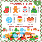 42 pcs Christmas Erasers for Kids Bulk Large Cute Snowflake Christmas Tree Pencils Erasers Novelty Desk Pets for Xmas Classroom Rewards Winter Kids Prizes Party Favors Goodie Bag Stuffers