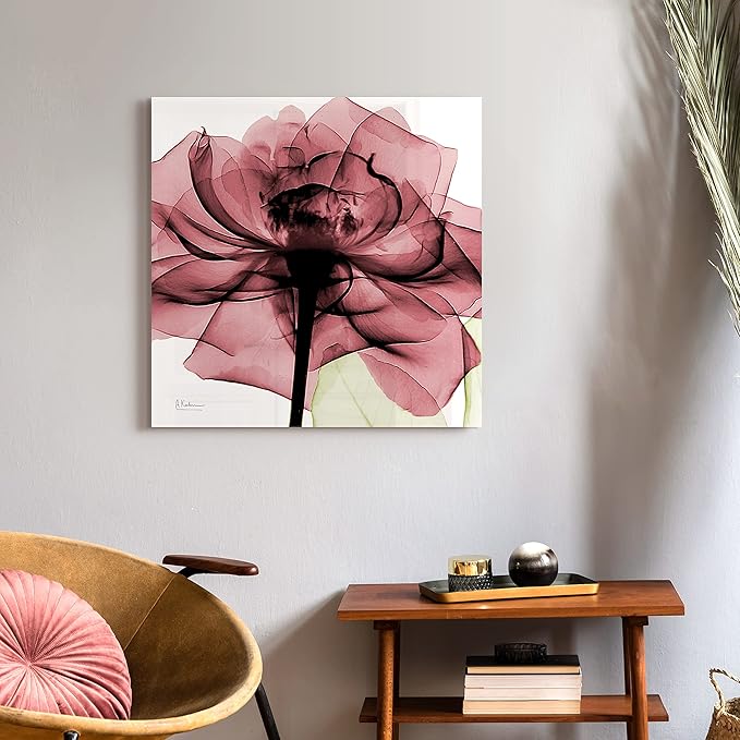 Empire Art Direct Frameless Free Floating Tempered Glass Panel Graphic Wall Art Ready to Hang, 24" x 24", Chianti Rose II
