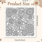 CHGCRAFT Mandala Polymer Clay Texture Sheets Scroll Pattern Silicone Texture Stamp Clay Texture Mat Modeling Pattern Pad Sheets for Jewelry and Earrings Tools, 5.5x5.5 inch