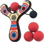 Mighty Fun! - Mischief Maker® Wooden Slingshot - Classic Series - Real Wood Slingshot for Kids, 4 Soft Foam Balls and Storage Bag - Ages 4+ (red)