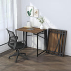 Folding Computer Desk 32 inch Writing Gaming Computer Camping Table, No Assembly Required Home Office Desk, Espresso