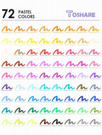 Dual Tip Markers, Double Brush Art Markers Set with Fine Tip and Brush Tip for Adult Coloring Book, Hand Lettering, Calligraphy & Drawing, Art Supplies Kit for Kids and Adults (72 Colors)