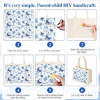 40 Pack 10 Styles Decoupage Paper Napkins, Assorted Blue and White Floral Decorative Decoupage Cocktail Napkins for Birthday Tea Party Wedding Dinner Kitchen Bathroom