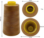 Tortoise 4 Cones of 3000 Yards Each Spool Thread for All Purpose, Serger, Overlock, Quilting, Sewing Machine - 100% Polyester - 40S/2 Ginger