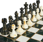 15" Large Chess Set for Adults- Weighted Acrylic Pieces Including Extra 2 Queens, 3.5" King w/Leather Base, Portable Folding Marbling Wooden Chess Board - Travel/Family Game & Elegant Gift