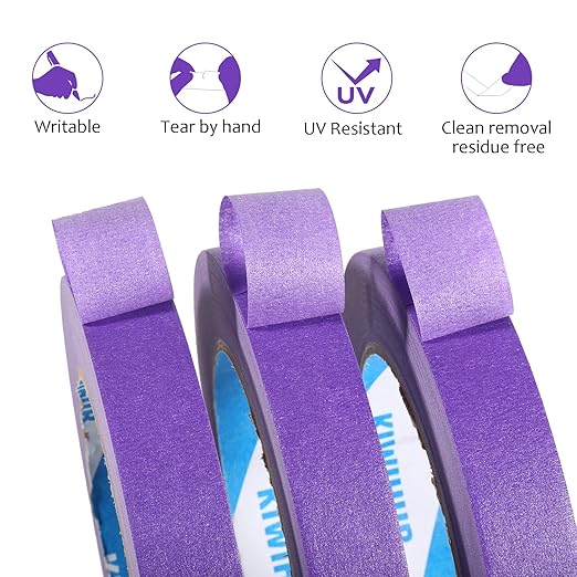 Purple Painters Tape,1 inch x 60 Yards - Medium Adhesive Masking Tape for Painting,Labeling,DIY Crafting,Decoration and School Projects