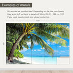 AFZEVEB-Beach Wall Mural Tropical Palm Tree Landscape Wallpaper for Bedroom 114"x74"(Not Peel and Stick)