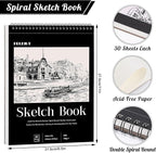 4 Pack Sketch Book, 8.5 x 11Inch Sketchbook, 68lb/100gsm Top Spiral Bound Sketch Pad, Acid Free Art Supplies Drawing Painting Sketching Paper for Teens Adults Artists (30 Sheets Each)