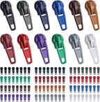 DOITEM 96Pcs Zipper Repair Kit Zipper Replacement 3# Zipper Pull Rescue Kit for Clothing Jackets Purses Luggage (12 Colors)