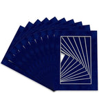 Pack of Ten Acid Free 8x10 Mats Bevel Cut for 5x8 Photos - Brooke Blue Suede Precut Matboards With Backing Boards and Self Seal Photo Mat Bags For Pictures, Photos, Framing - 4-ply Thickness