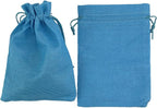 Palmhomee Pack of 25 Burlap Gift Bags with Drawstring Linen Jewelry Pouches Wedding Hessian Jute Bags for Birthday and Treat Pouches Party Wedding Favors Gift (5x7 Inch, Ocean Blue)