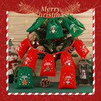 Tapleap Christmas Bags with Drawstring - 50Pcs 3x4 Red and Green Velvet Cloth for Wrapping Dice, Jewelry, Party Favors or Gifts for Friends, Children, Customers
