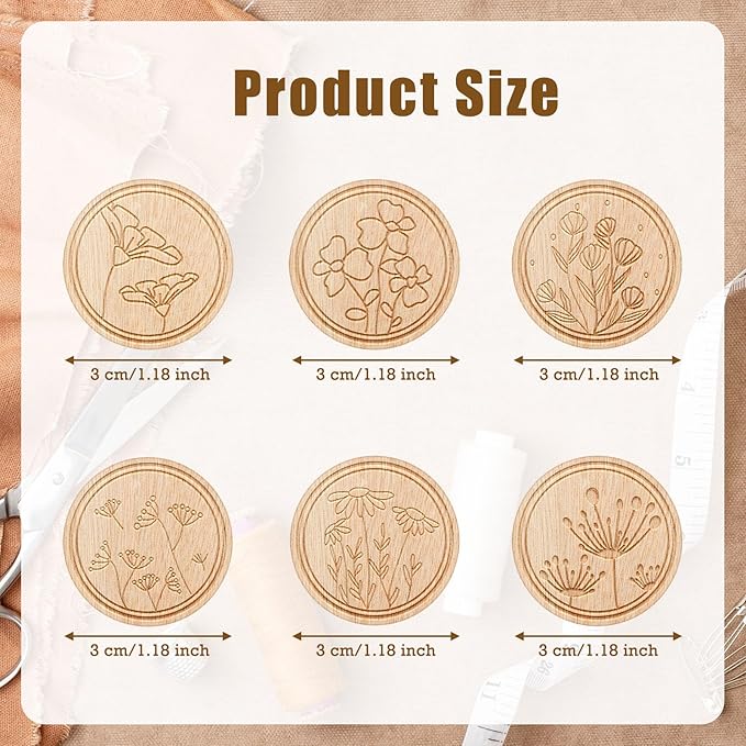 TXIN 6-Piece Magnetic Needle Nanny - Flower Patterned Needle Keepers for Cross Stitch, Embroidery, Crafts & Needlework Supplies